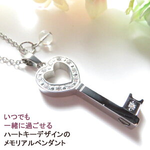 遺骨ペンダント ネックレス アクセサリー 水晶 ハートキー メンズ レディース ステンレス ジュエリー ペット 遺骨 ペンダント ロケット 手元供養 アンティーク 分骨 遺髪 アンティーク おし