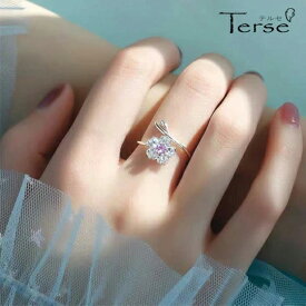 Terse【再入荷】S925 一気に春気分☆シンプル＆かわいい桜モチーフリング ピンク レディース 指輪 フォークリング サイズフリー 女性らしさを引き立ててくれるアイテム 花 フラワー お出かけ イベント パーティー 二次会 デート 普段使い プレゼント rs0150apk