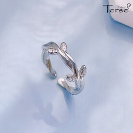 Terse☆☆シルバー925　枝・葉モチーフリング　オリーブモチーフ指輪　枝の可愛いフォルムが指をより美しくみせてくれます☆ナチュラルスタイルやシンプルコーデとも相性もばっちりです。自然派のあなたにも♪フォークリング フリーサイズ RS0028A
