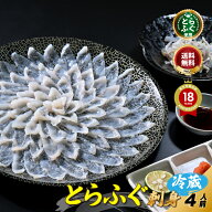 お中元 ＼活〆 とらふぐ 刺身 ／【楽天グルメ大賞 12冠の店】「ふぐ刺身4人前／冷蔵」 山口ふぐ本舗きら…