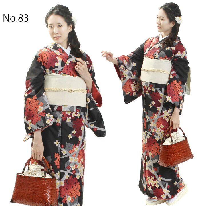 楽天市場】【スーパーSALE】洗える 袷着物 単品 レトロ調 小紋 花柄 