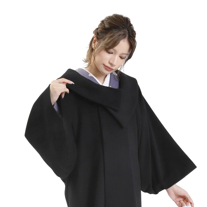 楽天市場】コート 和装コート カシミア カシミヤ混 ブラック ロング 