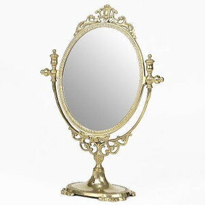 イタリア製 真鍮 ブラス製 卓上ミラー テーブルミラー 卓上鏡 ゴールド仕上げ インテリア おしゃれ 雑貨 クラシック 輸入雑貨 インテリア 雑貨 アンティーク おしゃれ 置物 アンティーク 小