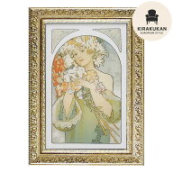 【スーパーセール期間限定価格】 絵画 インテリア アルフォンス ミュシャ画 「 フラワー 」 Alfons Mucha…