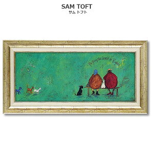 インテリア 絵画 サムトフト 絵画 「 イヌネコ世界平和評議会 」 63.5 × 32.5cm イギリス作家 Gel加工 Sam Toft 絵画 インテリア 壁掛け 絵画 額入り 絵画 ポスター 絵画 海 インテリア 雑貨 アンテ