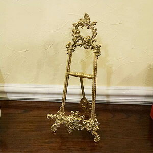 イタリア製 イーゼル 小 ブラス 真鍮 皿立て イーゼル 卓上 イーゼル 絵画 輸入雑貨 インテリア おしゃれ 雑貨 アンティーク調 ヨーロピアン アンティーク風 インポート アートフレーム イン