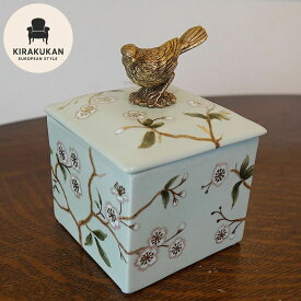 陶器 小物入れ 小鳥1羽 置物 おしゃれ ボックス オブジェ 輸入雑貨 イタリア小物 インテリア 置物 ヨーロッパ アンティーク雑貨 インポート ヨーロピアン