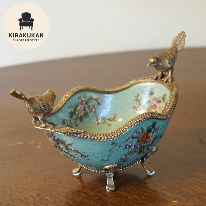 楽天市場】花瓶 陶器 小物入れ 小鳥2羽 コンポート おしゃれ 置物 飾り  