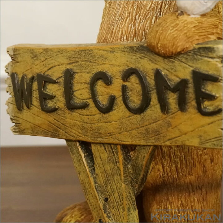 楽天市場】ウェルカム くまさん ベア WELCOME 置物 イタリア雑貨 