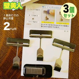 壁美人 フック かべびじん 【 ラージフック Lタイプ 静止荷重2Kg 3個入り 1180010 】 x 3個セット メール便使用 壁美人 フック 壁美人 時計 フック 壁 フック 壁美人 フック 石膏ボード用 壁掛け フック 石膏ボード 壁掛け フック 目立たない 壁掛け フック