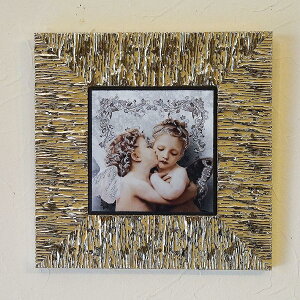 絵画 インテリア イタリア製 天使のキス 画 接吻 ゴールド枠 エンジェルキッス 壁掛け 輸入雑貨 インテリア雑貨 アンティーク雑貨 絵画 ポスター アンティーク 雑貨 絵 アートフレーム イン