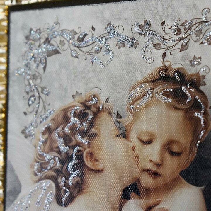 楽天市場】絵画 インテリア イタリア製 天使のキス 画 接吻 ゴールド枠 