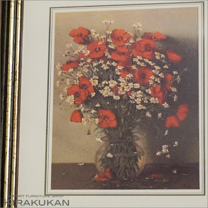 楽天市場】絵画 インテリア 額入り イタリア製 ポピー 花額 絵 