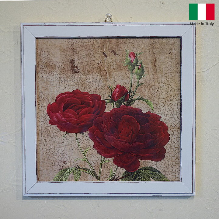 楽天市場】絵画 インテリア 額入り イタリア製 薔薇 バラ ローズ 2輪 