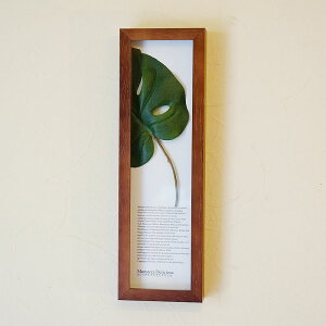 リーフパネル モンステラII 額 縦型 MONSUTERA ブラウン リーフフレーム 造花 観葉植物 おしゃれ 壁飾り インテリア アートパネル 絵画 インテリア 壁掛け 額入り 額装込 アートパネル おしゃれ