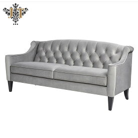 ジェニファーテイラー ソファ 3人掛け ソファー ベロア グレー KEN 865 Jennifer Taylor アメリカ家具 ソファ ファブリック 布張り おしゃれソファ アンティーク おしゃれ ジェニファー テイラー ソファ 輸入家具