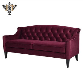 ジェニファーテイラー ソファ 3人掛け ソファー ベロア バーガンディ KEN 884 Jennifer Taylor アメリカ家具 ソファ ファブリック 布張り おしゃれソファ アンティーク おしゃれ ジェニファー テイラー ソファ 輸入家具