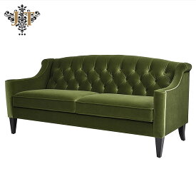 ジェニファーテイラー ソファ 3人掛け ソファー ベロア オリーブグリーン KEN V036 Jennifer Taylor アメリカ家具 ソファ ファブリック 布張り おしゃれソファ アンティーク おしゃれ ジェニファー テイラー ソファ 輸入家具