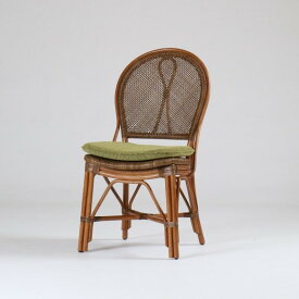 Kazama 籐家具 ラタン ニューマリアームレスチェア(AB)アンティークブラウン(#79)ファブリック ダイニングチェア 籐椅子 ラタンチェア ラタン椅子 自然素材 高級ラタン使用 アジアン家具
