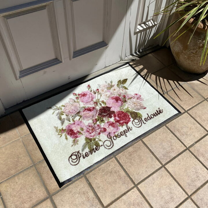 楽天市場 ルドゥーテ エントランスマット Lサイズ 玄関マット 屋外 おしゃれ 59x90 送料無料 薔薇雑貨 玄関マット 洗える ガーデニング 雑貨 インテリア 雑貨 バラ図譜 輸入家具 雑貨の専門店 ｅ木楽館