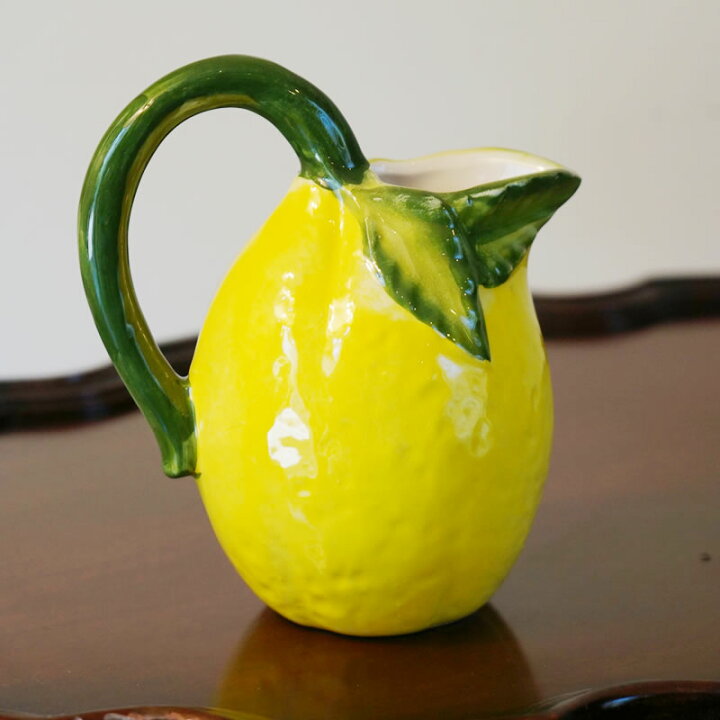 楽天市場 レモン柄 ジャグ ピッチャー 水差し イタリア製 陶器製 水差し おしゃれ 雑貨 生活雑貨 トレイ ハンドメイド キッチンウェア 食器 輸入家具 雑貨の専門店 ｅ木楽館