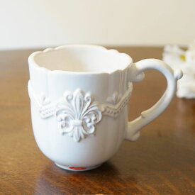フルール マグカップ 陶器製 ホワイト 白 生活雑貨 テーブルウェア 輸入雑貨 ホームウェア キッチンウェア 食器