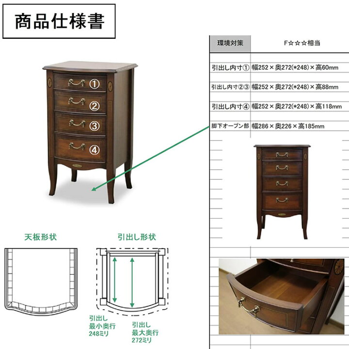 楽天市場】東海家具 ベネチア Venezia チェスト 40 4段チェスト 