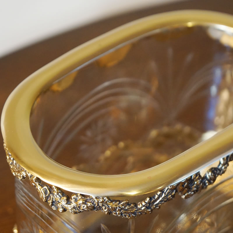 楽天市場】花瓶 ガラス 小物入れ 置物 真鍮 フラワーベース 