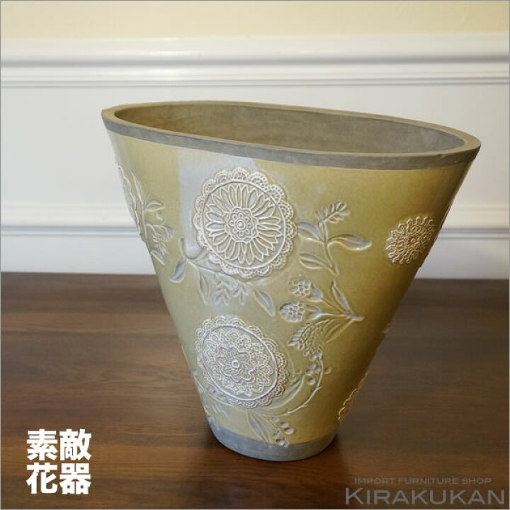 楽天市場】フラワーベース 陶器 グリーン 花瓶 イタリア雑貨 イタリア 