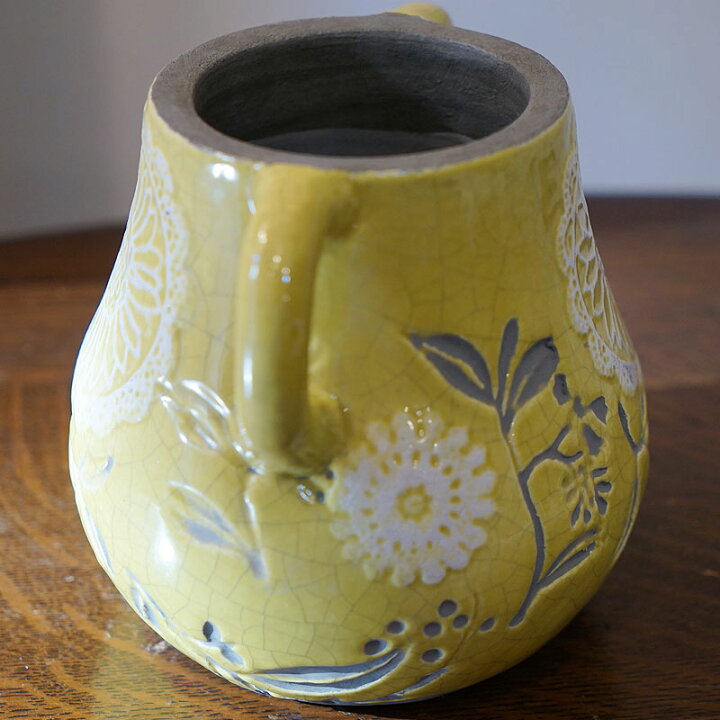 楽天市場】フラワーベース 花瓶 陶器 Pear Vase Y フルール イエロー 