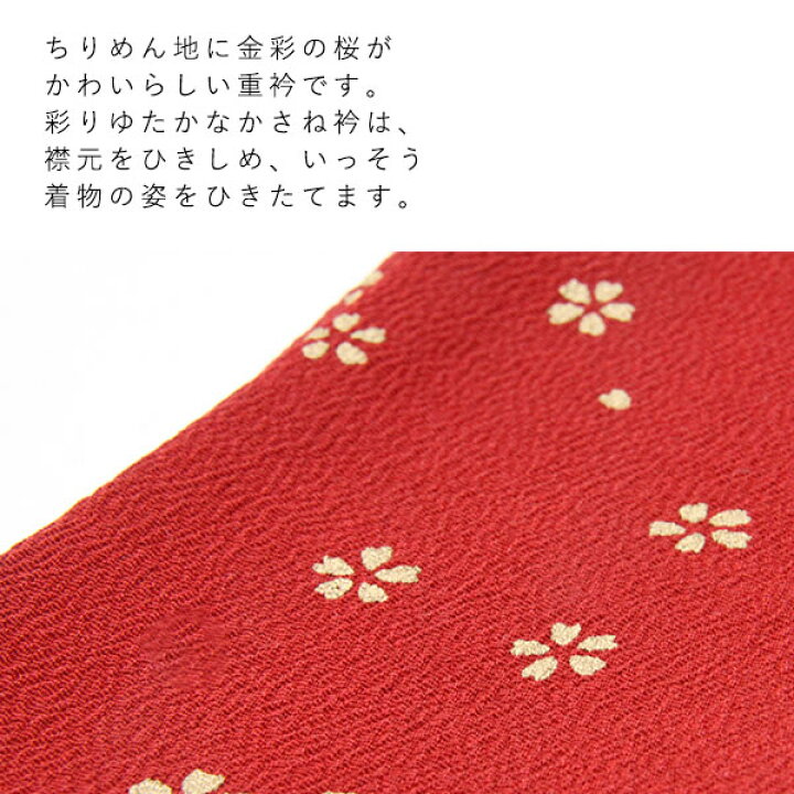 楽天市場】広巾ちりめん重衿 ＜桜柄＞ 7色 ピン3本付き /重ねえり 