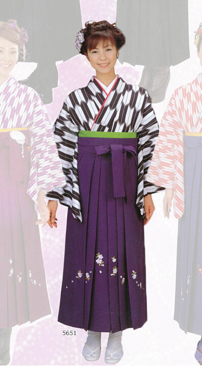楽天市場】刺繍袴 紫色 S・M・Lサイズ 席5375 刺しゅう袴 卒業式 桜 