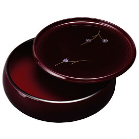 【スーパーSALE限定クーポン配布中】菓子器 蓋付き 溜塗り 青貝春秋 24cm お菓子入れ おしゃれ おもてなし かわいい 来客