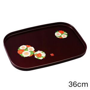 お盆 トレー 長手盆 花丸春秋 36cm おしゃれ 可愛い おぼん 日本製 トレイ 国産 かわいい
