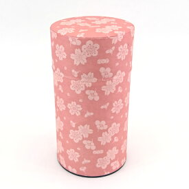 茶筒 おしゃれ ぽッ・かん (L) 桜梅文 茶缶 和紙 ブリキ かわいい 日本製 保存容器