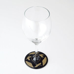 ワイングラス 蒔絵 万葉鶴 黒 日本製 おしゃれ 記念日 縁起もの 酒器 記念品 ギフト プレゼント 贈り物 父の日 母の日 誕生日 ガラス かわいい お祝い 内祝い