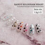 【全7色】KiraNail RANDY HOLOGRAM HEART ハート ホログラム 3サイズMIX 1.5g バレンタイン 埋め込み ハ…