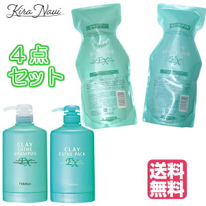 【送料無料】ビューティーエクスペリエンス クレイエステ シャンプー EX 1000ml&パック EX 1000g&空容器 セット 詰め替え用 レフィル