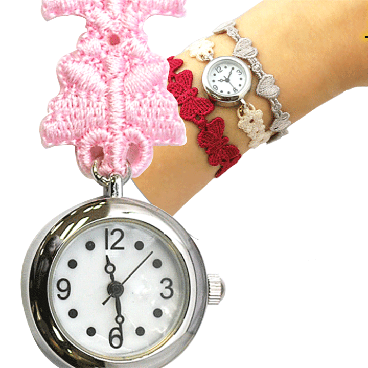 楽天市場 メール便送料無料 刺繍で出来た腕時計 レースブレスレットウォッチ ブレスレットとの重ね付けも可愛い ラポール Rapport レディース ファッション 腕時計 レースブレスレットウォッチ 刺繍ブレス ミサンガウォッチ アクセサリーkirara