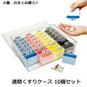 自社蝶プラ工業製造 週間くすりケース(シール付き) 10個セット 【まとめてお買い得】 介護