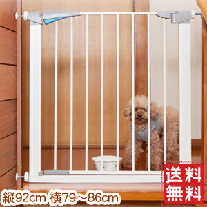 楽天市場 ペットゲート ハイタイプ ドア付き 突っ張り 高さ92cm 幅79 86cm ペットフェンス ベビーフェンス ベビーガード ベビーゲート 伸縮 ロック 犬 小動物 柵 セーフティゲート 送料無料 キラキラハイム