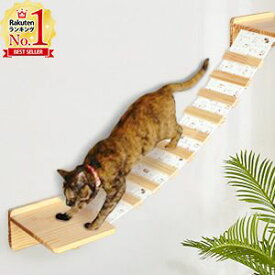 【ポイント最大6倍&最大400円OFFクーポンあり6/1～】 猫のはしご 吊り橋 キャットウォーク 壁付け キャットステップ 壁 棚板 猫 はしご 足場 壁用 梯子 つり橋 猫家具 キャット階段 送料無料