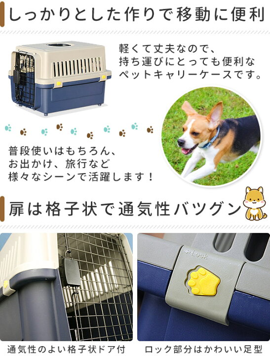 楽天市場 先着クーポン利用で4 580円 3月25日限定 犬 キャリーケース クレート 小型犬 中型犬 ペットキャリー ハードキャリー 61 40 39cm ハード ペット ケージ ペットハウス ハウス ペットキャリーケース ドライブキャリー 防災 避難 送料無料 キラキラハイム