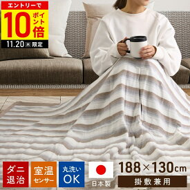 ＼2枚購入で1枚あたり4,300円／ 電気毛布 掛け敷き 敷き 掛け ダブルサイズ 188×130cm 電気掛敷兼用毛布 電気掛け毛布 電気 日本製 敷毛布 洗える 丸洗い 防寒 寝具 電気ブランケット かけ毛布 しき毛布 椙山紡織 NA-013K