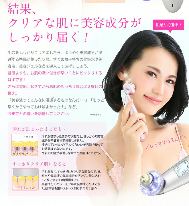 楽天市場】美顔器【NEW 美ルル クラッシィ】超音波 イオン導入 イオン 