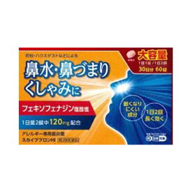 スカイブブロンHI　30日分　60錠【第2類医薬品】1回2錠の1日2回、アネトンのアルメディ鼻炎錠　90錠　は10日分です。　アレグラFXと同じ成分配合　スカイブロンはお徳用1ケ月分　　☆