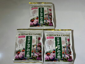 エキナセアのど飴　60gx3袋セット　高品質エキナセアエキス使用でエキナケアーにリコリス、ローズヒップ、ユーカリなど　21種類のハーブエキスも配合しています