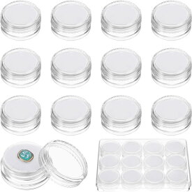 ルースケース 宝石箱 12個セット 全透明 アクリル ジュエリーボックス 傷防止 汚れ防止 蓋付き プラケース 見せる収納 ダイヤモンド パール 宝石入れ ディスプレイ ケース 保護用スポンジ付き