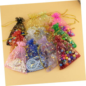 100PCS 可能な 礼 纱 ゴールドスプ 星 柄付 ジュエリー包装 用 パーティー