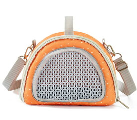 ペット携帯用バッグ 小動物 ハムスターケージ キャリーボックス 小鳥 四季 軽量 通気性 ペットハウス リス 避難所 防災 病院 持ち運び 旅行 チンチラ ウサギ お出かけ用品 (グレー)